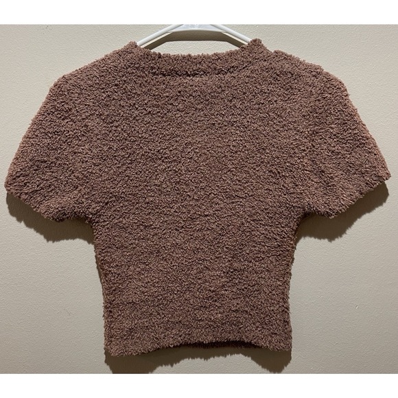 SKIMS Women's  Cozy Knit Cropped T-Shirt Size S/M - Rose Clay - Picture 6 of 6